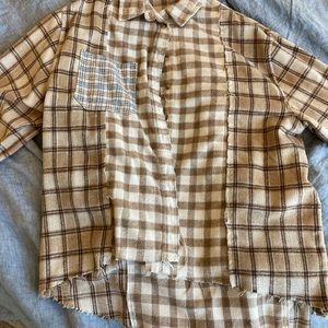 Distressed multicolored flannel